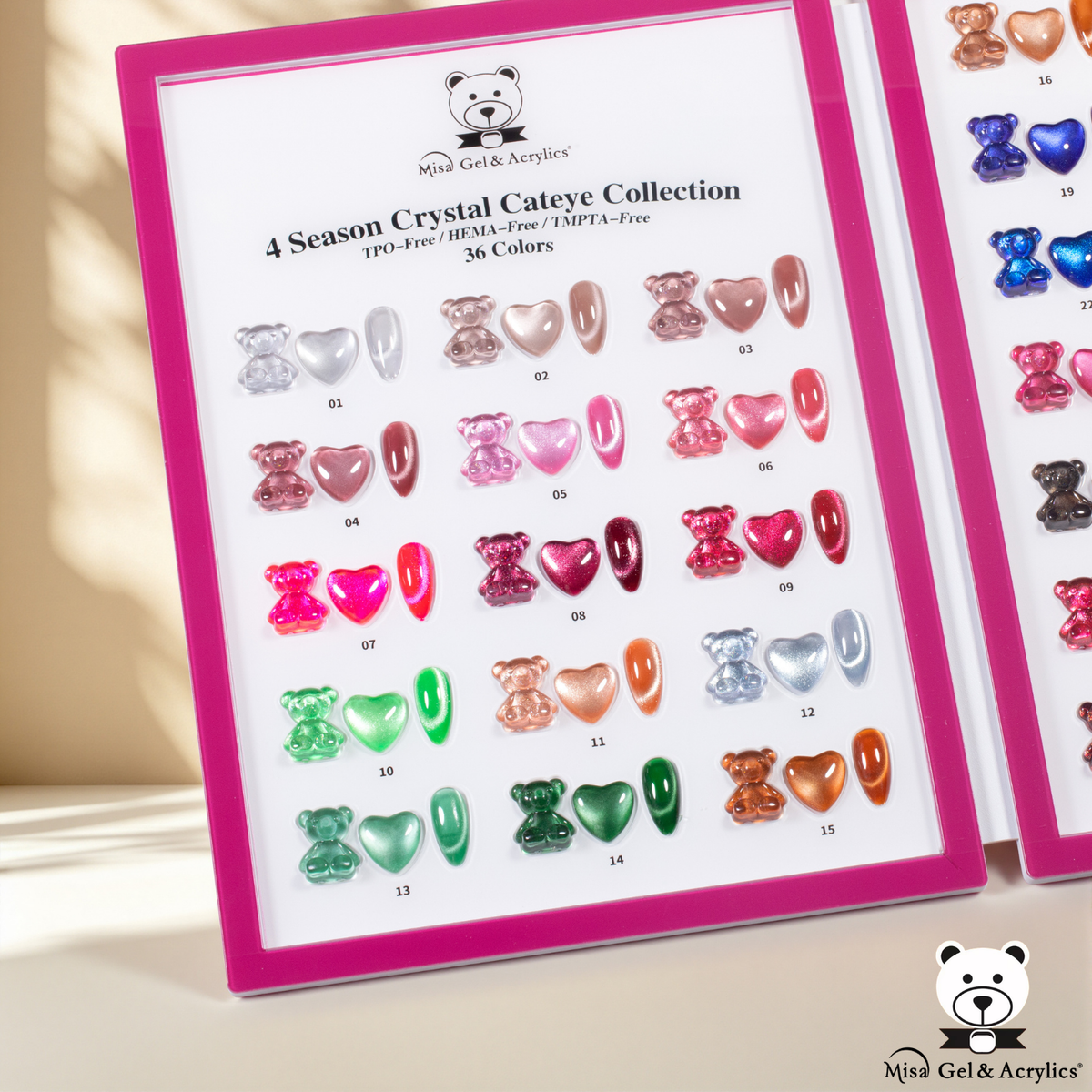 Misa Gel & Acrylics 4 Season Crystal Cat Eye Collection – 36 Colors – HEMA-Free & TPO-Free